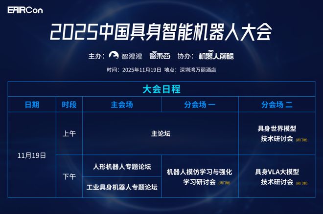 九游娱乐文化：大湾区具身智能机器人大会来了！还有三场硬核技术研讨会
